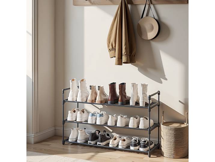 Étagère à chaussures Hendren - Largeur 92 x 54 x 30cm Noir