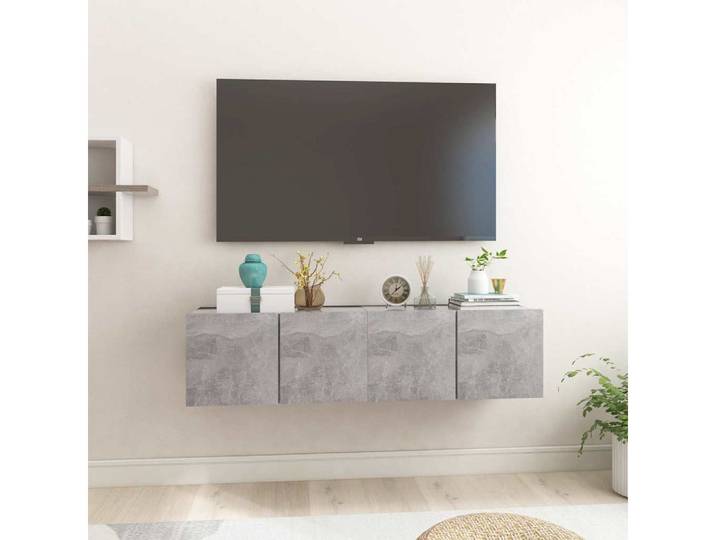 vidaXL TV-Board vidaXL TV-Hängeschränke 2 Stk. Betongrau 60x30x30 cm