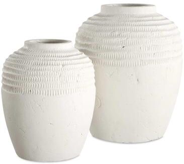 Uttermost Luna Ridge White Ceramic Vases (Set of 2)