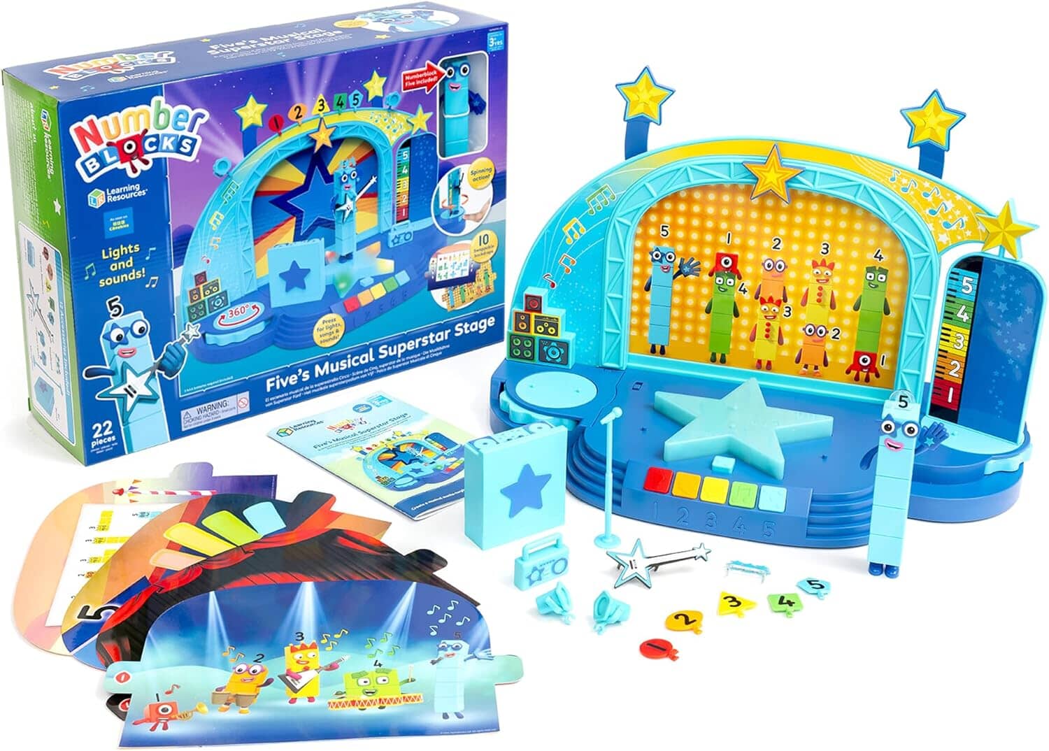 Learning Resources Numberblock Five’s Musical Superstar Stage - Age 3+ - Educational Toy Learning Resources