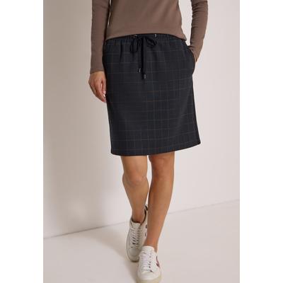 Minirock CECIL, Damen, Gr. XL (44), schwarz (urban dunkelblau), Stoff, 65% Polyester, 32% Viskose, 3% Elasthan, kariert, comfort fit ca. Mitte Oberschenkel, Röcke Minirock, mit Karomuster