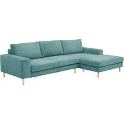 SOFA mit Longchair rechts Kaylynn Cordstoff eisblau