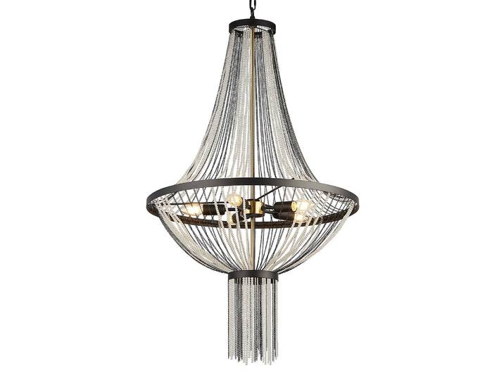 Lustre Baguette 60 x 162 x 60cm Noir Acier verni Plexiglas E14