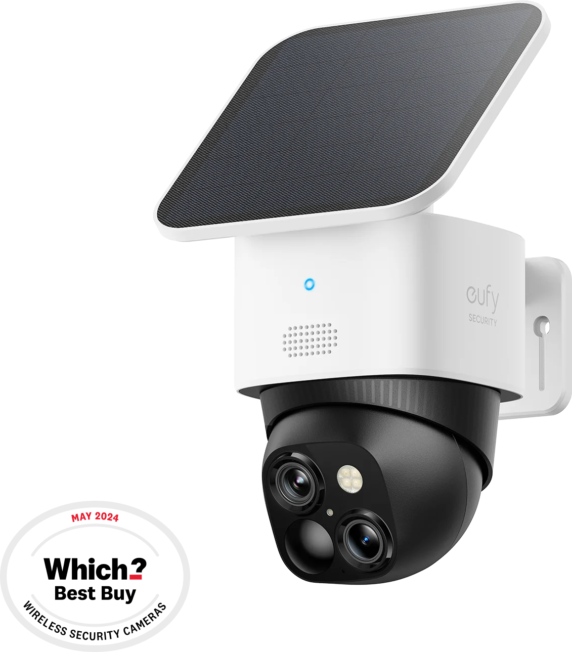 eufy SoloCam S340 Wireless Outdoor Security Camera with Dual Lens and Solar Panel White