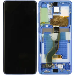 LCD Display mit Rahmen für Samsung Galaxy S20+ G985F, Galaxy S20+ 5G G986F, Aura Blue