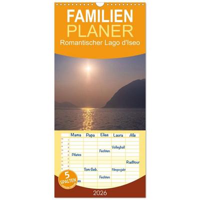 Familienplaner 2026 - Romantischer Lago d'Iseo mit 5 Spalten (Wandkalender, 21 x 45 cm) CALVENDO