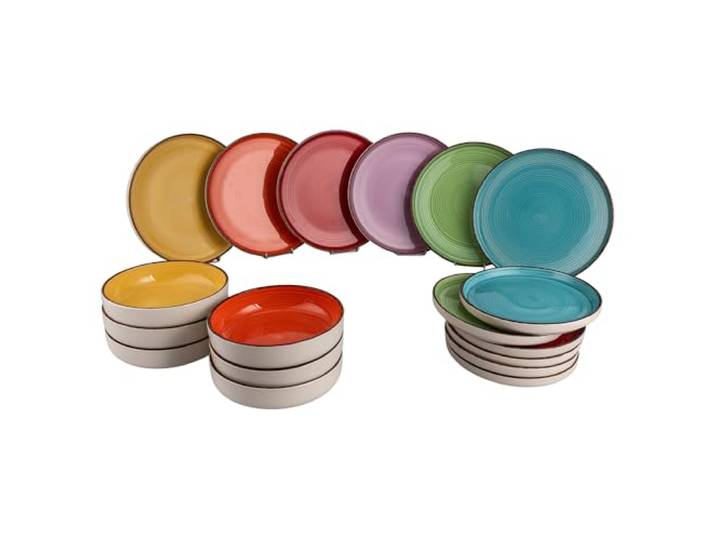 Baita Modern Classic Tafelservice 18-teilig aus Steingut, 6 Plätze Verschiedene Tischplätze