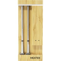 Pro Duo, kabelloses Fleischthermometer edelstahl/holz, 75 Meter Reichweite, 2 nummerierte Temperaturfühler