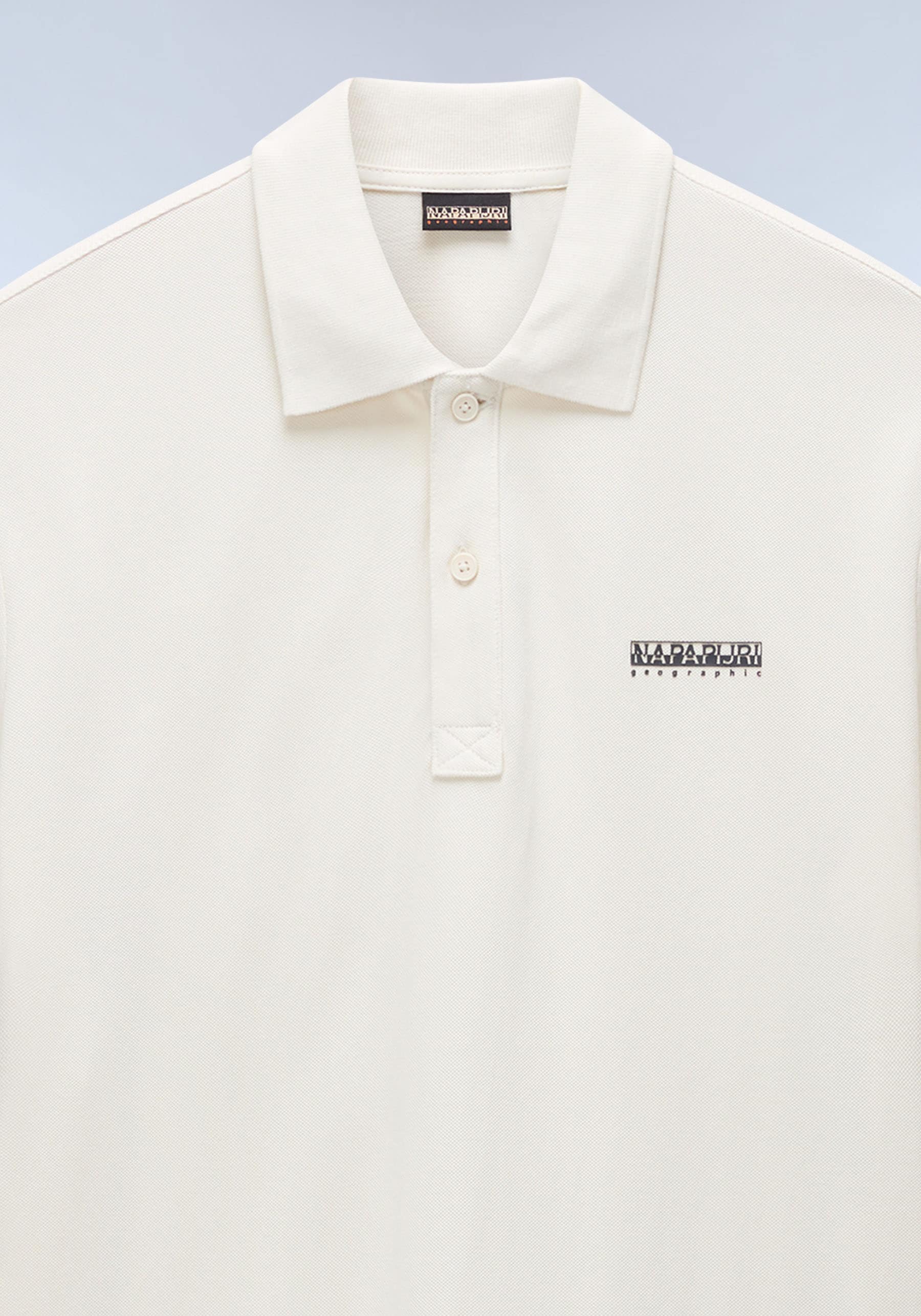 Poloshirt NAPAPIJRI "E-SMALL BOX", Herren, Gr. L, beige (beige dimity), Jersey, Obermaterial: 100% Baumwolle, Shirts Poloshirt, Kurzarm-Design, mit Polokragen, aus Baumwolle beige dimity L