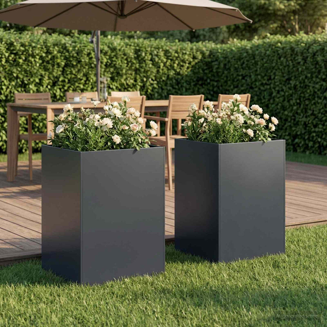 Borough Wharf Planter Anthracite 50cm H x 30cm W x 30cm D