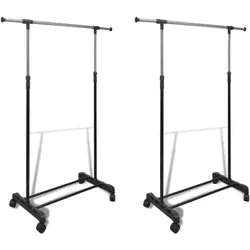 vidaXL, Garderobe + Kleiderstange, Ralunon (2 Stück 1 Kleiderstange)