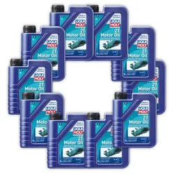10x Motoröl LIQUI MOLY 25019 Marine 2T Motor Oil Boot Schiff mineralisch 1 Liter