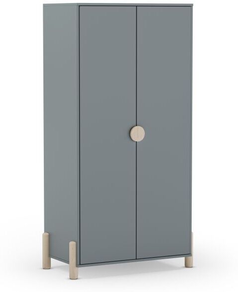 duehome Armario juvenil de 2 puertas 92,5x180 cm Misty Dawn - Verde Salvia - Oak Soft