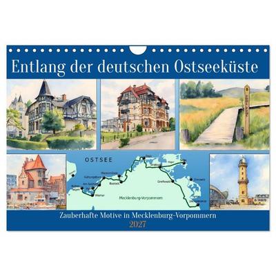 Entlang der deutschen Ostseeküste (Wandkalender 2027 DIN A4 quer), CALVENDO Monatskalender