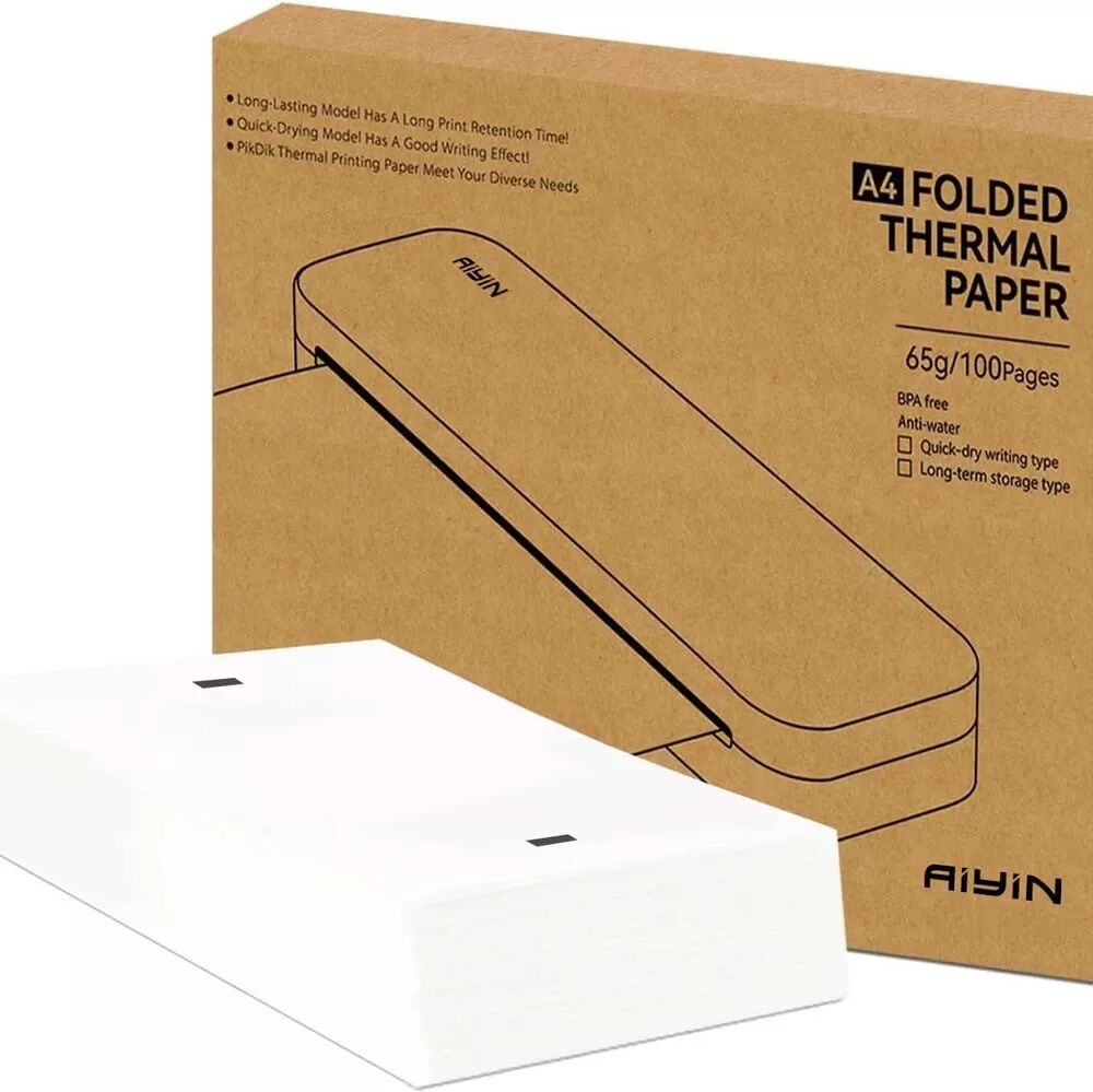 INF A4 Thermopapier Schnelltrocknend - 210mm x 297mm - 100 Blatt Gefaltet US Letter Format