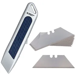 WS24 Sicherheitsmesser Aluminiumgehäuse inkl. 10x Trapezklingen - WS24-100073-Set