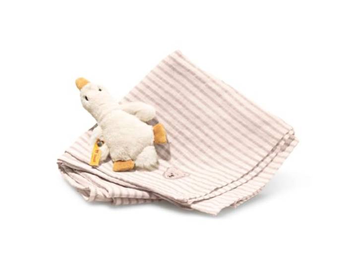 Steiff Geschenkset Gilda Gans Greifling mit Spucktuch, Süßes Stofftier, Jungen, Mädchen & Babys ab 0 Monaten, Friends, Plüschtier, Mehrfarbig, 242960