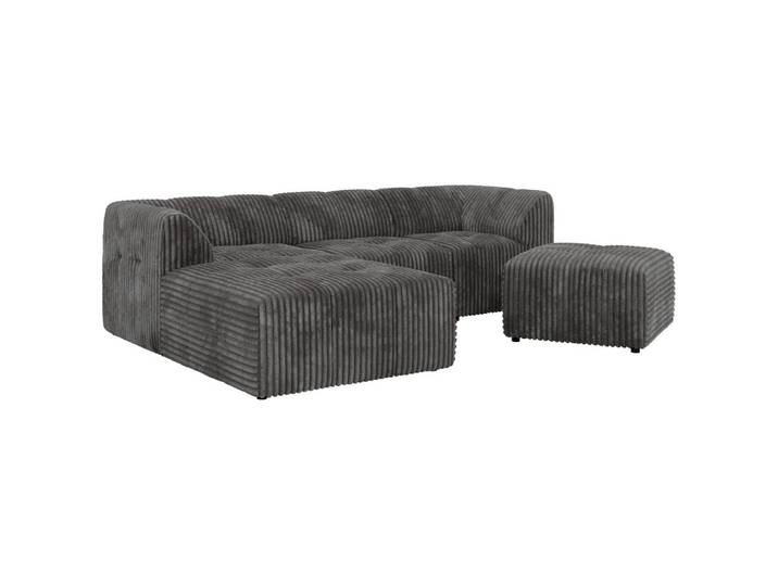 ECKSOFA VORITA L 4M - Grau Cord - Links Seite