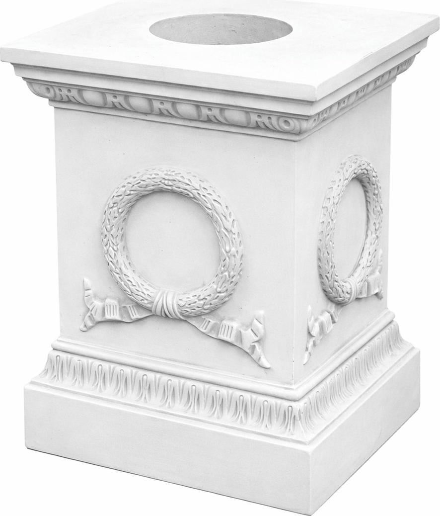 Casa Padrino Barock Garten Deko Sockel Weiß H. 74 cm - Barock Garten Accessoires