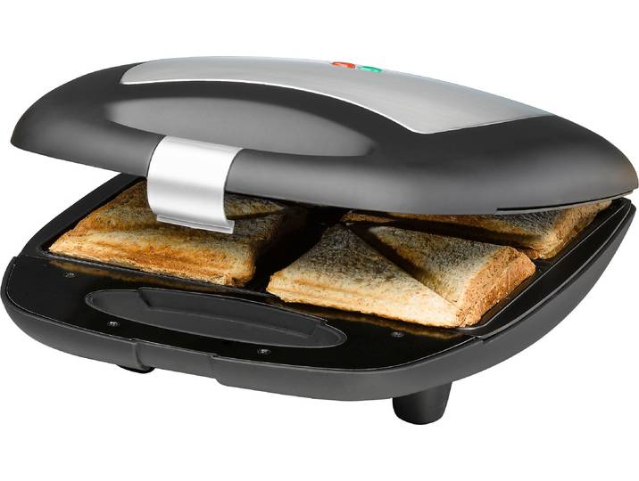 ROMMELSBACHER Sandwichmaker ST 1410 Fun for 4 , schwarz (edelstahlfarben, schwarz), B:34cm H:13cm T:30cm, Sandwichmaker, Sandwichmaker
