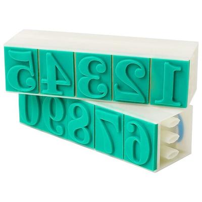 Zahlenstempel-Set mit Gummikopf – große, abnehmbare Stempel mit arabischen Ziffern (0–9), Kombinationszahlenstempel zum Basteln von Karten