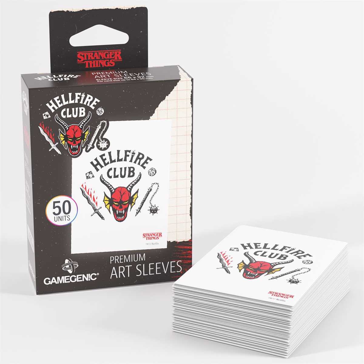 Gamegenic Stranger Things Hellfire Club Art Sleeves – Hellfire Club, 50-Pack, Matte Back with Clear Front, Compatible with Standard-Sized Card Games