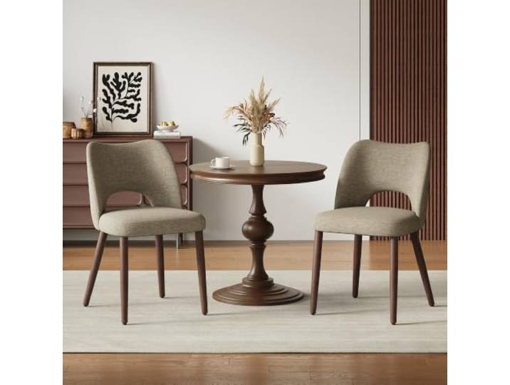 MALOL Moderne Esszimmerstühle 2er Set, Esszimmer Stühle, Ergonomisch Gepolsterte Küchenstühle mit Vertikal Gestreifter Rillenlehne, Polsterstühl für Esstisch Wohnzimmer Café Restaurant, Kaffeebraun