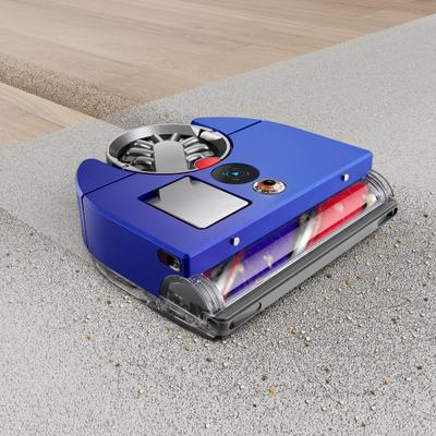 DYSON Saugroboter "Dyson 360 Vis Nav™, 360 Kamerasystem", blau (blau, nickel), B:330cm H:97cm T:330cm, Saugroboter, HEPA-Filter, beutellos, 9,9cm flach