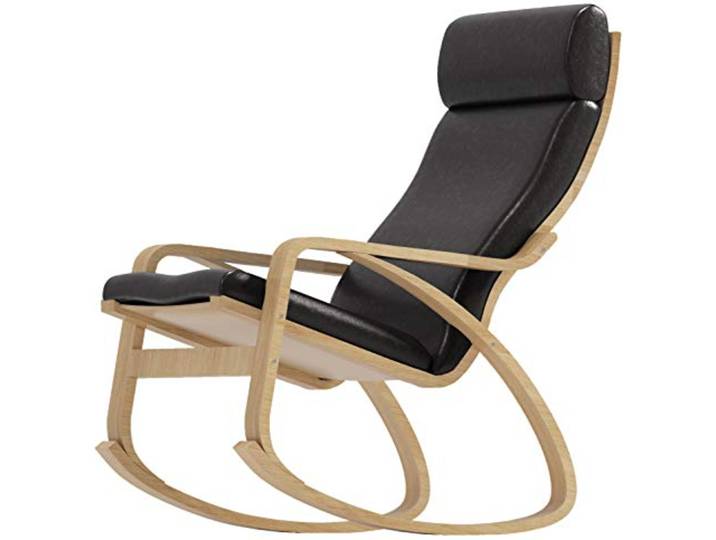Housse de Rechange en Cuir synthétique pour Fauteuil Poang. Housse Uniquement. Chaise Non Incluse. Tête en Cuir synthétique Noir