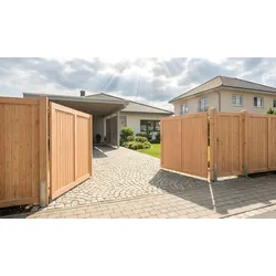 Blickschutz Douglasie Zaunfeld Sion Massiv – Sichtschutzzaun aus Douglasie, naturbelassen – massives Zaunfeld – 123,5 x 178,5 cm für Garten