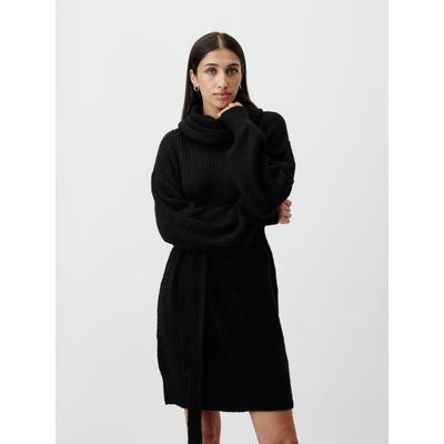Strickkleid LEGER "Colleen, LeGer by Lena Gercke", Damen, Gr. 34, N-Gr, Langarm, Strick, schwarz, Strick, Obermaterial: 100% Baumwolle, normal kniefrei, Rippbündchen, Kleider Strickkleid