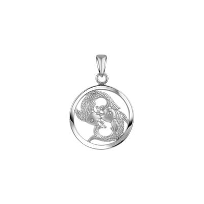 Kettenanhänger VIVANCE "925/- Sterling Silber rhodiniert Sternzeichen Fische Monatsstein", weiß, Schmuckanhänger, Damen, one-size, Silber 925 (Sterlingsilber), 1,2 g, Kettenanhänger