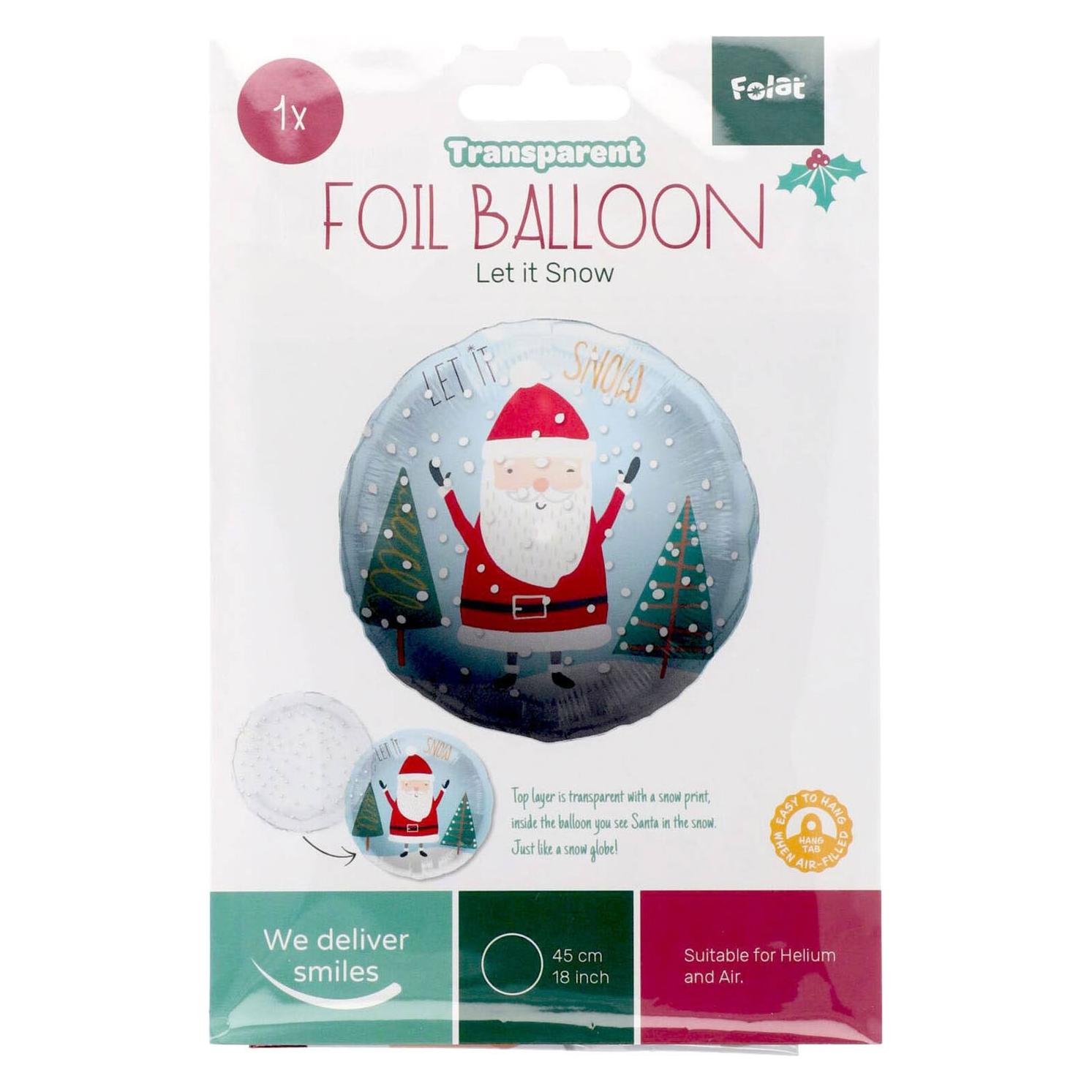 Folat Folienballon 'Let it snow' - Holly Jolly - 45 x 45 cm (63787)