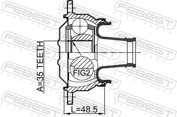 Febest Gelenk, Längswelle 0411-V75sha Für Mitsubishi