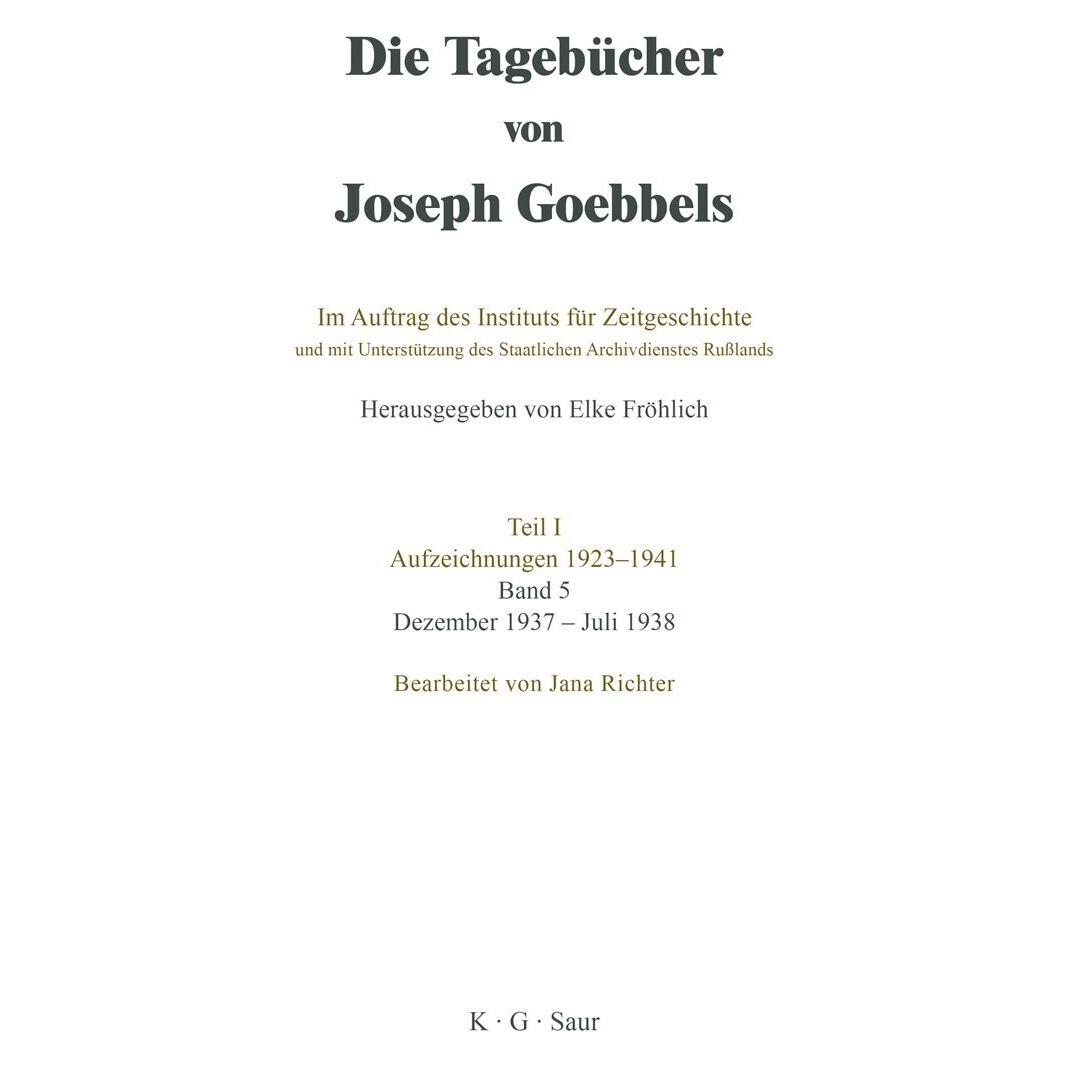 De Gruyter Dezember 1937 - Juli 1938 (Deutsch, Hardcover, Elke Fröhlich) (67833638)