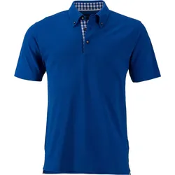 James & Nicholson Herren Trachten Piqué Polo JN716 royal/royal/white 3XL
