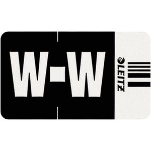 Leitz Buchstabensignale Orgacolor, 6632, Buchstabe W, schwarz, selbstklebend, mit Strichcode, 250 Stück