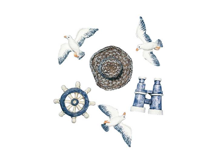 Rayher Polyresin-Streuteile Strandgut 2-4 cm 6 Stück