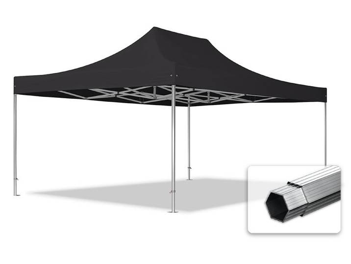 TOOLPORT 4x6 m Tonnelle Barnum Tente pliante Alu\, PVC 850\, anti-feu\, noir