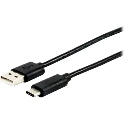 EQUIP Adapterkabel USB-C 2.0 [Stecker] auf USB-A 2.0 [Stecker], 1m, schwarz