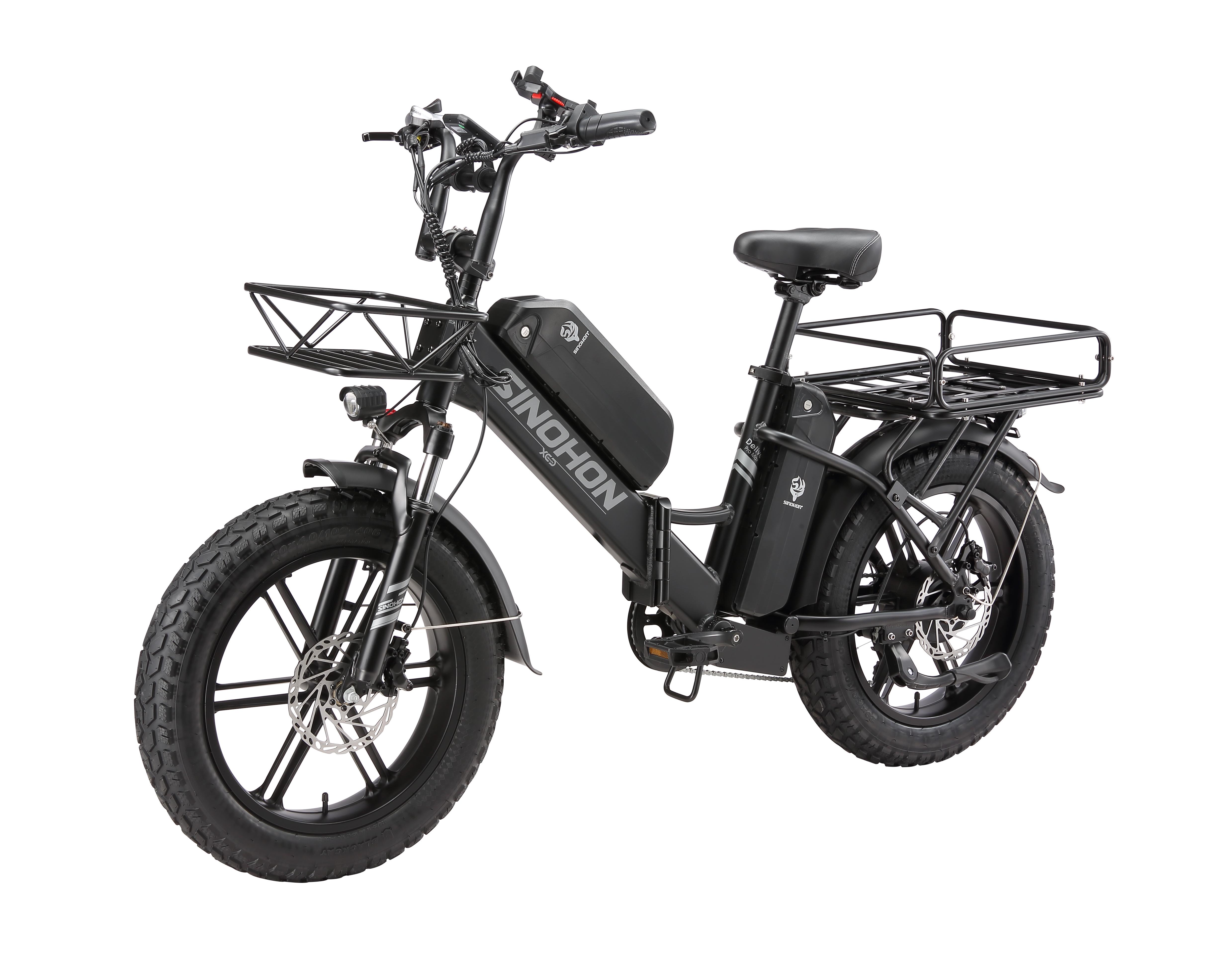 SINOHON Delivery Pro Max E-Bike - Doppelakku, 120km Reichweite, 25km/h, SHIMANO 7-Gang - Für Zusteller & Stadtverkehr