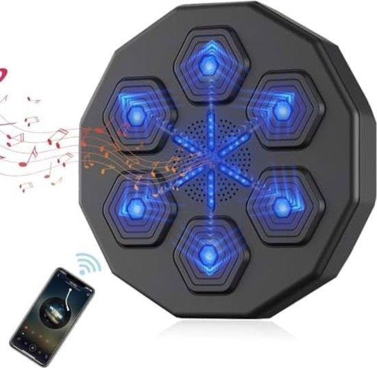 Unyqoos Boxmaschine - Wandtrainer mit Bluetooth, beleuchtetes Display, Boxtraining für Erwachsene, Leder-Schaum-Polster, 40 x 40 x 7,5 cm, 1,14 kg, professionell