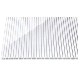 Doppelstegplatten 16 mm Klar Weiß – Gestreift Polycarbonat 980 x 3000