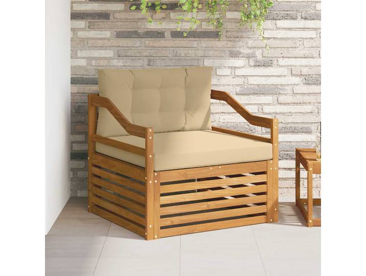 vidaXL Outdoor-Sofa Natur und Beige