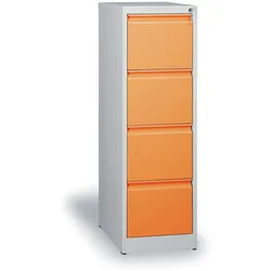 Metall-Hängeregisterschrank ECO A4, 4 Schübe, grau / orange