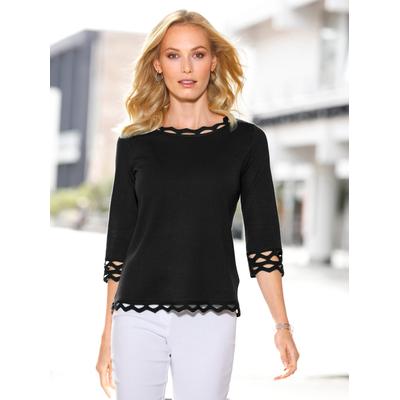 3/4 Arm-Pullover CLASSIC BASICS "Pullover", Damen, Gr. 52, schwarz, 100% Polyacryl, unifarben, Pullover