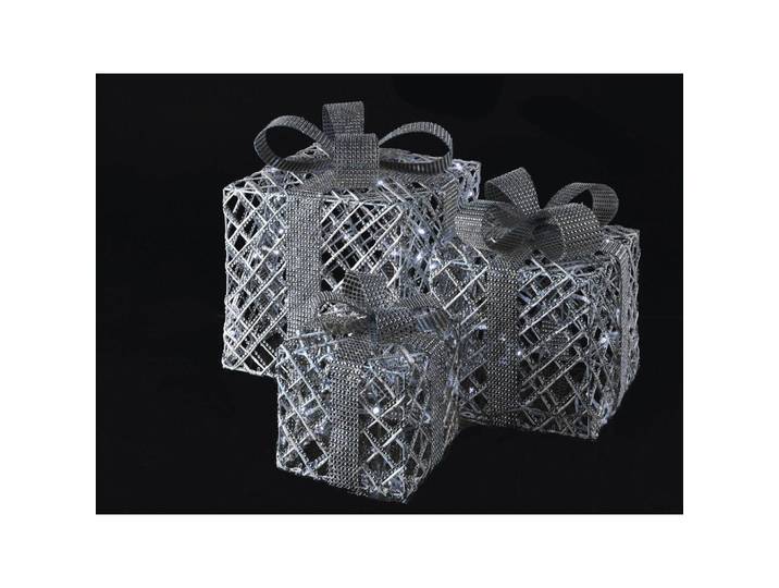 Laalu Led-Lichtdekoration Geschenke, silber, 72 LEDs, mit Timer, Weiß, Metall, LED integrated, 35x1x35 cm, Lampen & Leuchten, Innenbeleuchtung, Dekoleuchten, Dekoleuchten