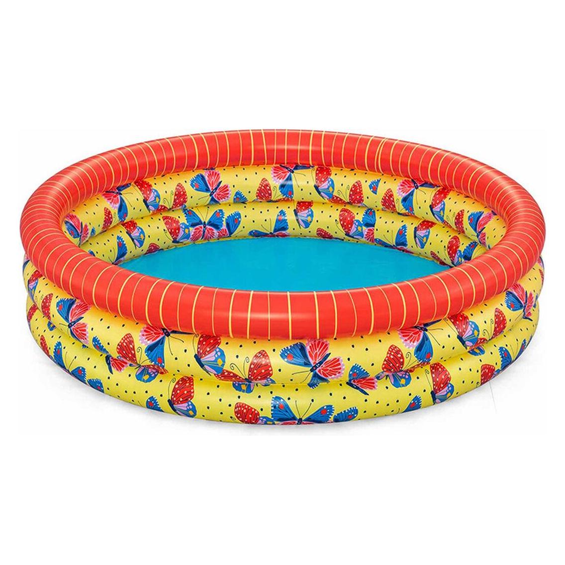 Bestway Aufblasbares Kinderbecken 3 Ringe Schmetterlinge 168x38 cm +2 Jahre Garten 51202 (525061)