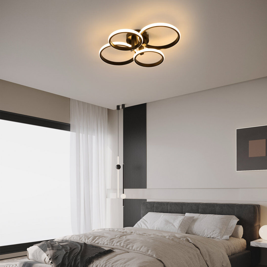 Metro Dannitta Dimmable 4-Light Acrylic LED Flush Mount Black