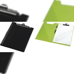 Klemmmappe A5 PVC-Folie leinengeprägt schwarz